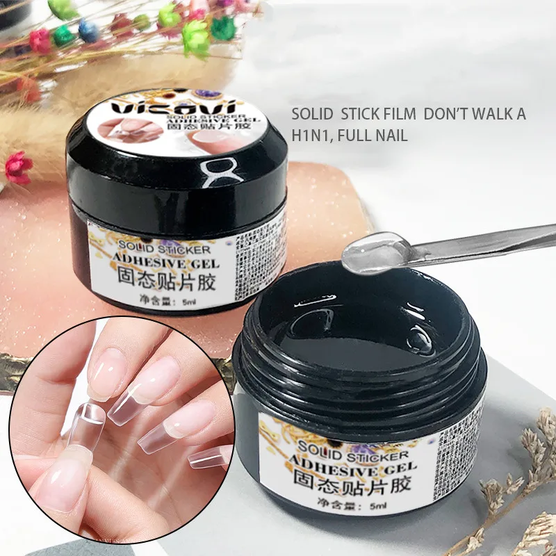 2024 Easy-Modelling Nail Solid Patch Glue 5ml Q-Soft UV/LED Gel Adhesive|Sticky|Extension Gummy Gel For Nail Tip Decoration Glue 3