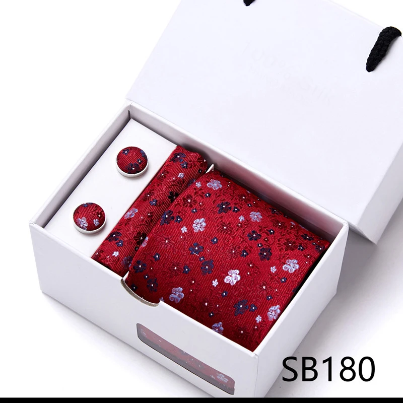 luxury tie set gift box for men 2022 jacquard necktie and pocket square  clip cufflinks red black blue handkerchief formal dress - Price history &  Review, AliExpress Seller - SHENNAIWEI tie. Store