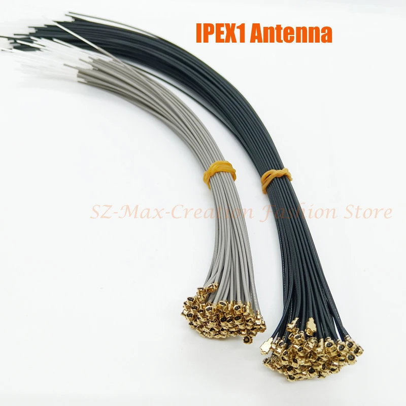 Câble antenne IPEX1 pour FPV de 30cm avec connecteur coudé, vue détaillée.