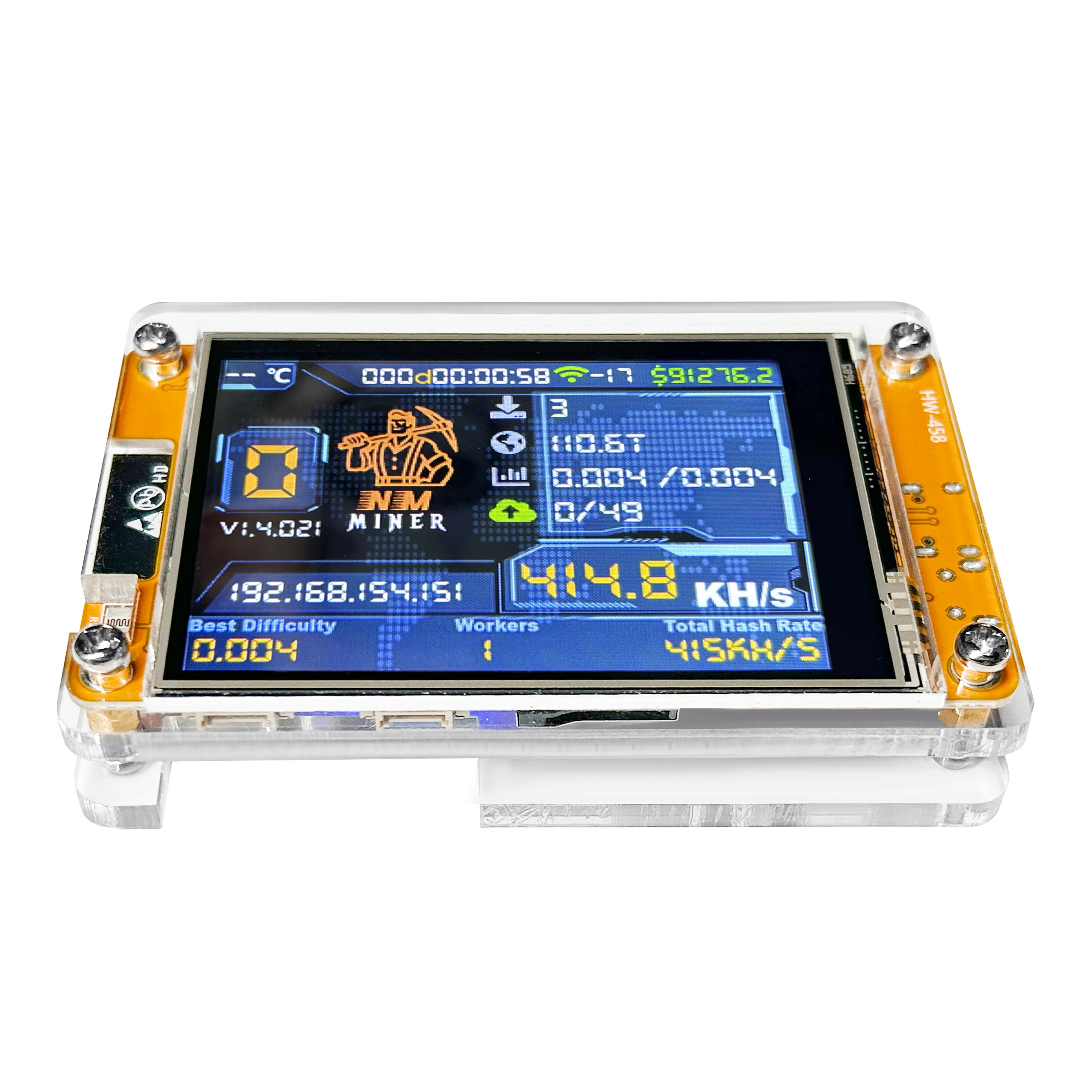 Bitcoin NerdMiner V2 NMMiner ESP32 Lucky Miner Hashrate 410KH/s 2.8 inch Smart Display Crypto Solo Lottery ESP32-2432S028R WROOM
