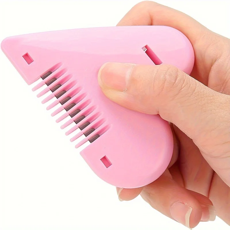 여성용 휴대용 핑크 음모 트리머, 빗 날이 있는 개인 및 은밀한 성형 도구, 1pc