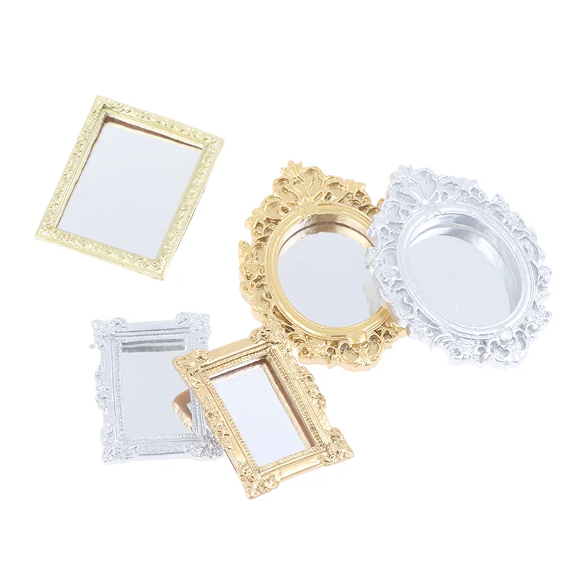 1/12 Dollhouse Miniature Frame Accessories Furniture Miniature Mirror Wall Room Mirror Doll House Mirror 5