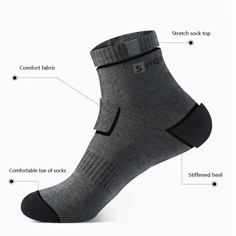 

Autumn Breathable Socks Deodorant Men Breathable Fiber Winter Bamboo Pair Sock 5 Sports Cotton Business Socks