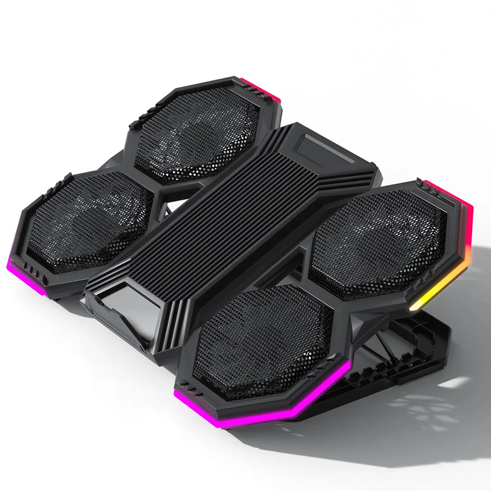 Laptop Cooling Pad For 12-21 Inch Laptop Cooler Stand Height Adjustable External Cooler With 6 Fans For Gaming Notebook Laptop