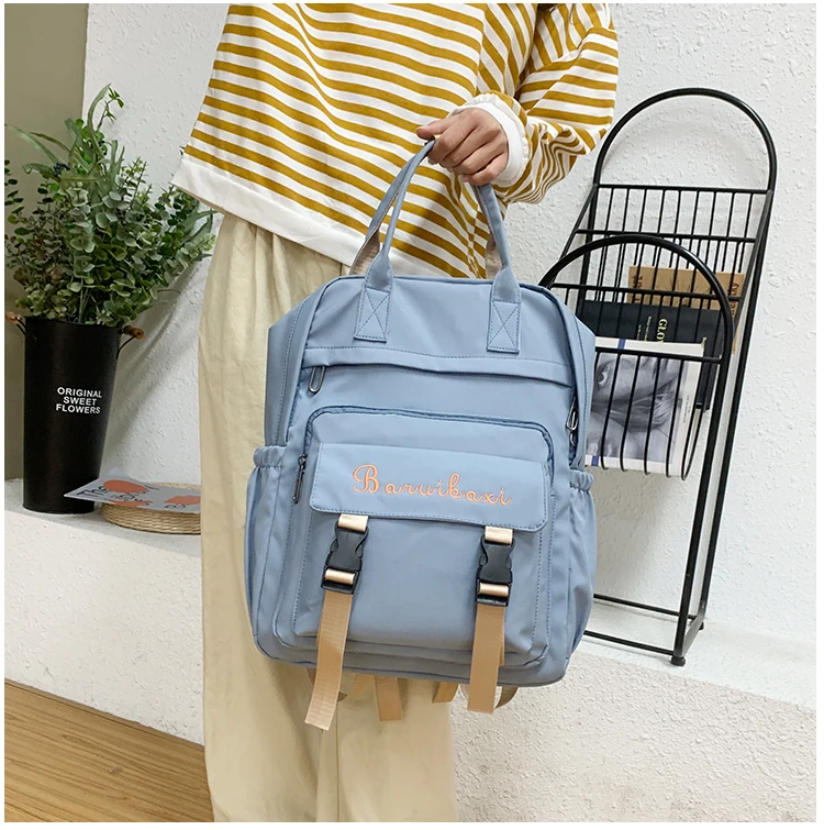 Small 2022 New Student Nylon Cute Backpacks College Young Girl Book Bag Fashion Embroidery School Bags For Teenage Girls Travel cool everyday backpacks