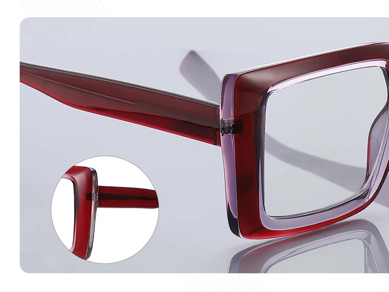R57377 quadratische große Rahmen Lesebrille Trend Feder scharnier optische presbyopische Brille diopt risch 50 200 300 – Detail 3