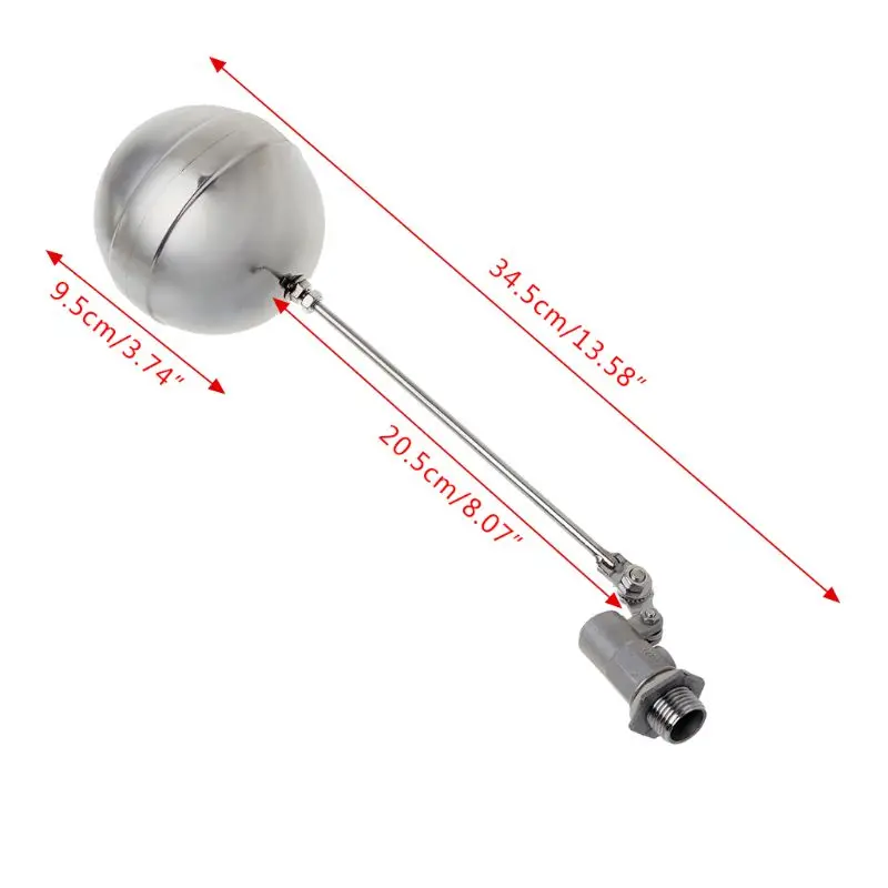 

DN15 Male Thread Water Float Adjustable Stainless Steel Floating Ball for Hydraulics, Pneumatics & Plumbingall