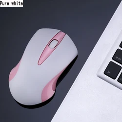 Sleek Wireless Optical Mouse with USB Receiver - Multi - Color Options (Pure White)