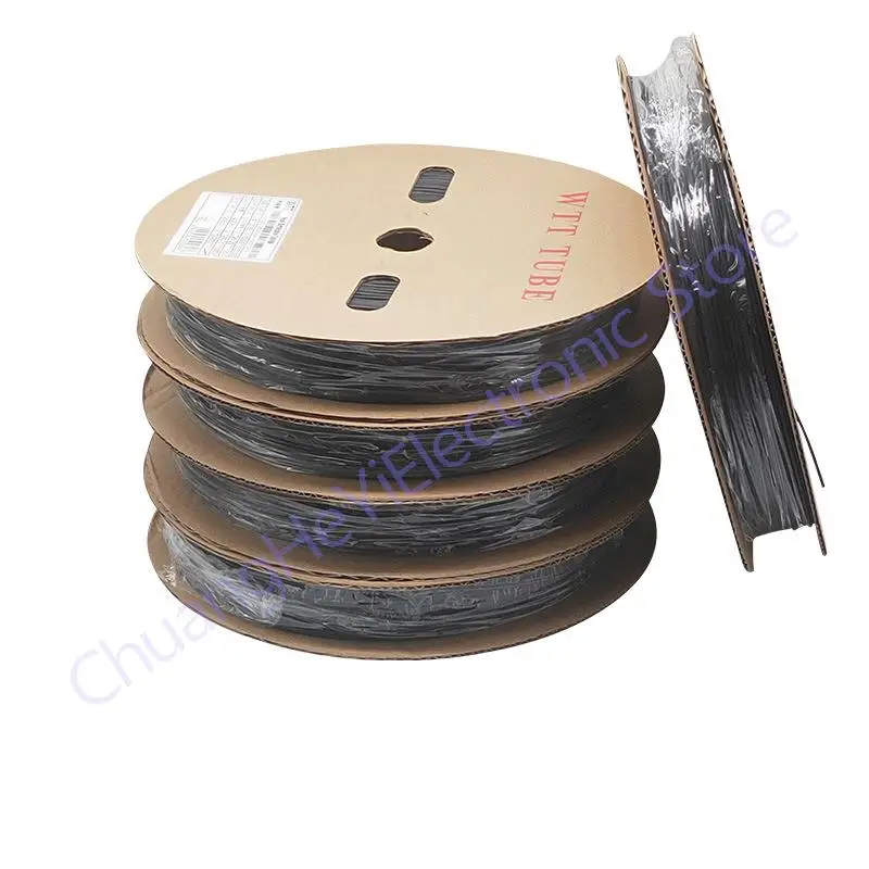 5 Meter/lot 2:1 Black 1mm 1.5mm 2mm 2.5mm 3mm 3.5mm 4mm 4.5mm 5mm 6mm 7mm 8mm 9mm DIY Repair Cable Heat Shrink Tubing Tube