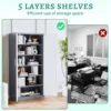 Metal Storage Cabinet with Lock Door and 5 Shelves,6 Tier Steel Garage Tool Cabinet 72" H X 36" W X18 D (White Gray) 4