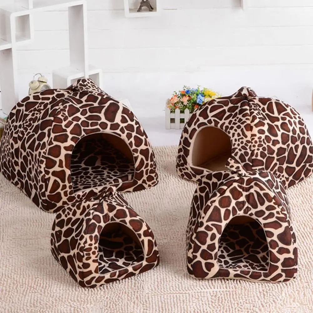 Soft Strawberry Pet Dog Cat House Kennel Doggy Fashion Cushion Basket Tent Small Dogs Kitten Bed |