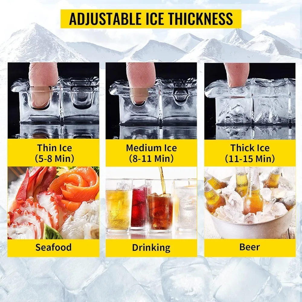 Countertop Ice Maker 70LB/24H, 350W Automatic Portable Ie Machine with 11LB Storage, 36Pcs per Tray, Auto Operation