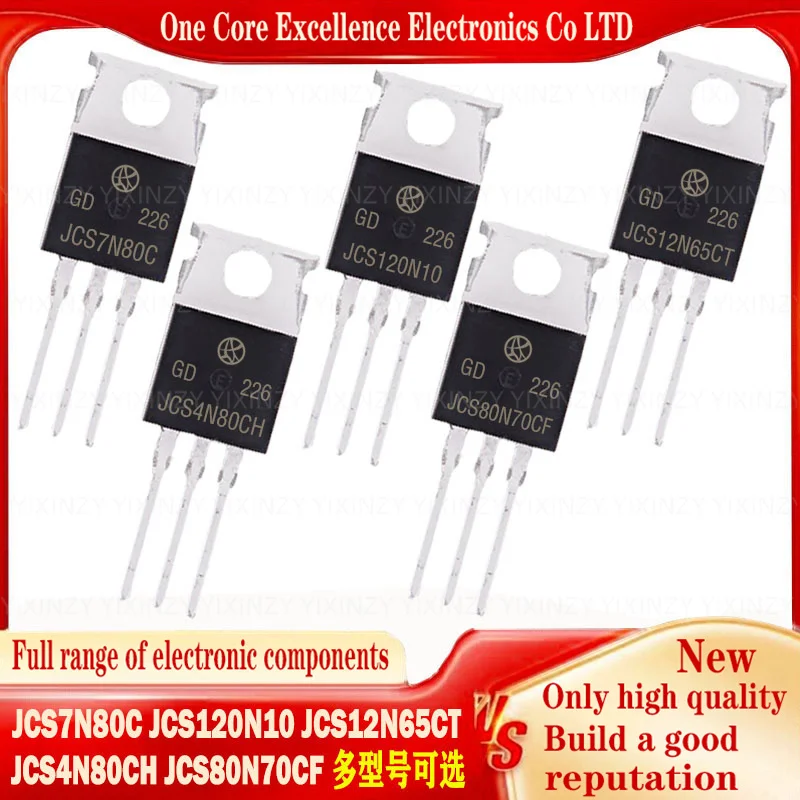 10PCS NEW JCS7N80C JCS120N10 JCS12N65CT JCS4N80CH JCS80N70CF TO220 MOSFET FET Diode Triode Integrated IC