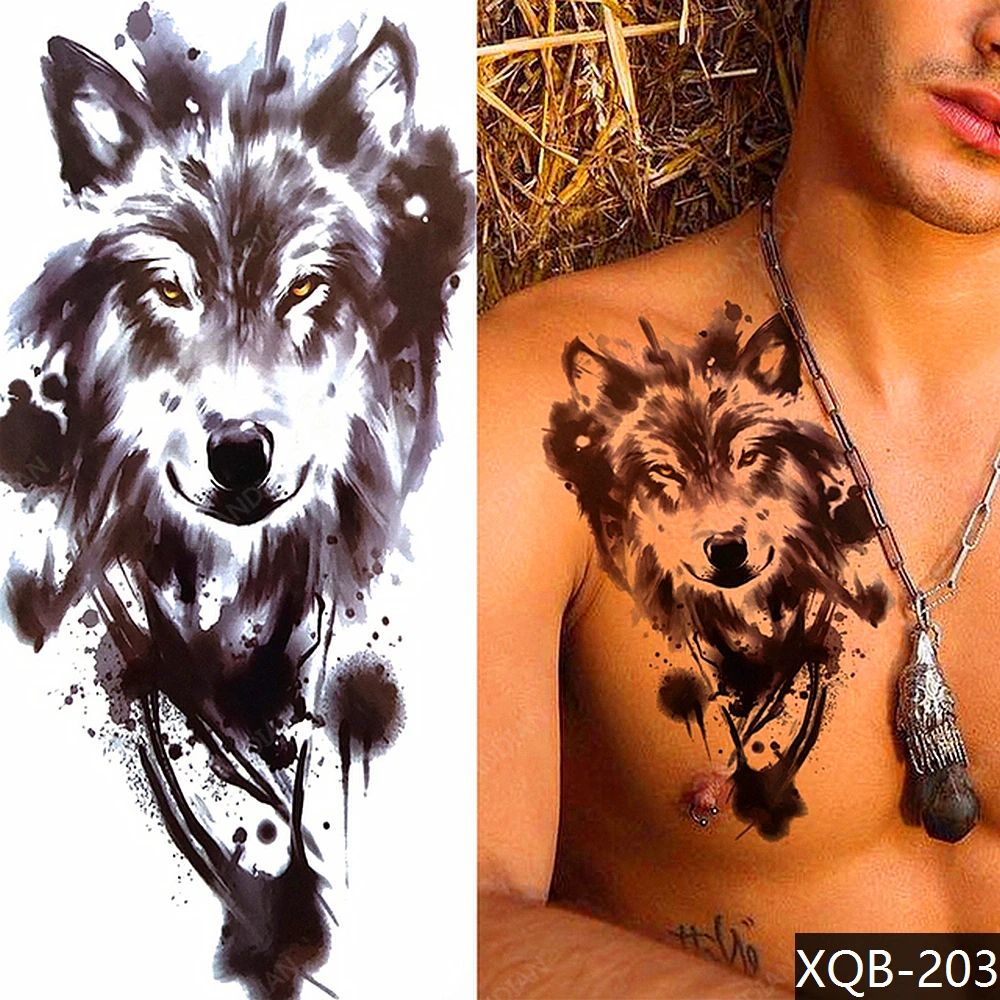 Wolf Men Waterproof Temporary Tattoo Sticker Arm Art Snake Clock Totem Transfer Washable tattoo sticker,temporary tattoos,tattoo stencil,tattoo sleeve