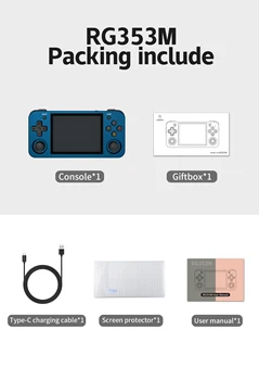 ANBERNIC RG353M Handheld Game Console Aluminium Alloy CNC Support Dual OS Android 11+Linux, 5G WiFi 4.2 Bluetooth 3.5 Inch IPS 6