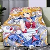 Japan Anime Cute Printed Blanket Picnic Blankets Warm Blanket and Comfortable S-Sailor M-MoonS Blanket Home Travel Birthday Gift 1