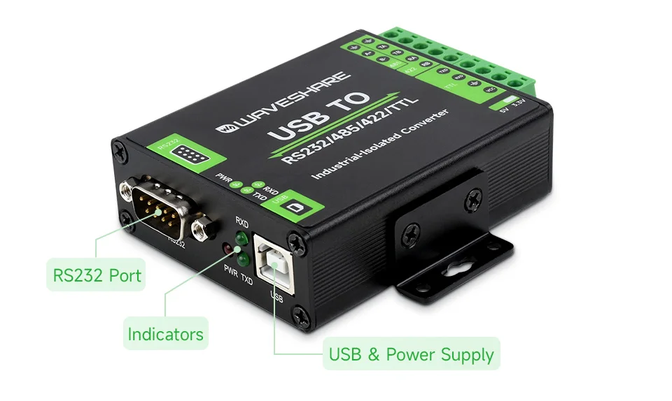 FT232RNL USB TO RS232/485/422/TTL Interface Converter Industrial Isolation Alumi