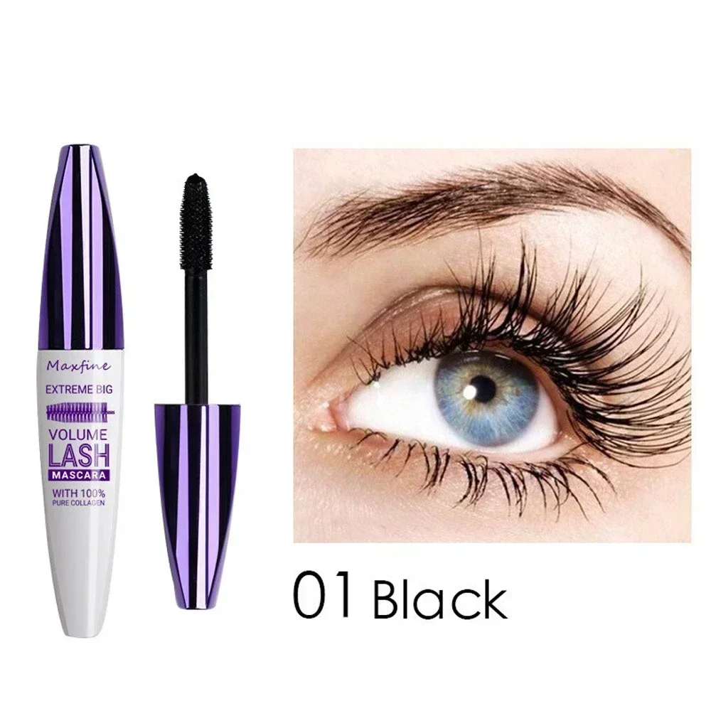 5D Multi-color Mascara Waterproof Fast Dry Eyelashes Curls Extension Make-Up Eyelashes Blue Purple Black White Gold Ink Mascara