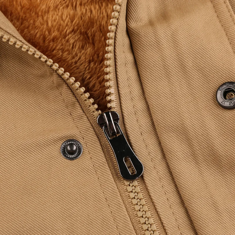 Winter Casual Plus Size Hooded Men's Jacket Plus Velvet Thick Mid-length Jacket Mens Fashion Clothing Trends  Plus Size Clothes