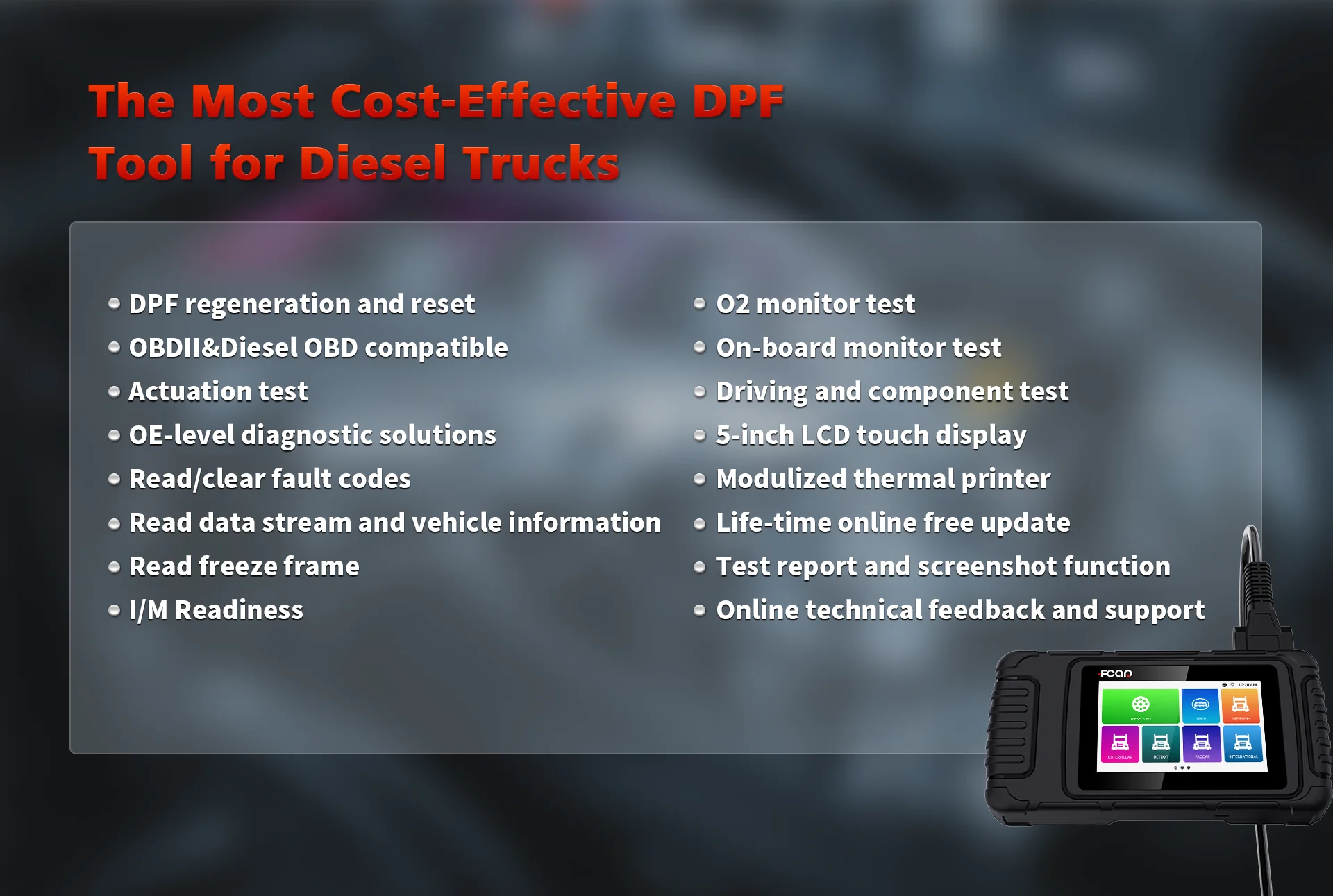 auto inspection equipment 2022 Fcar HDS 600 Auto Truck Diagnostic Tools DPF Reset ECU Programming Code Reader OBD2 Scanner for All Cars 12V 24V Diesel car inspection equipment