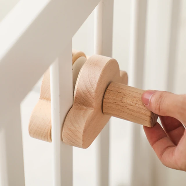 Support de clochette en bois pour bébé de 0 à 12 mois, support de cloche de lit Mobile en bois pour nouveau-né, cloche de lit en Crochet, jouets suspendus, hochet pour nouveau-né 2