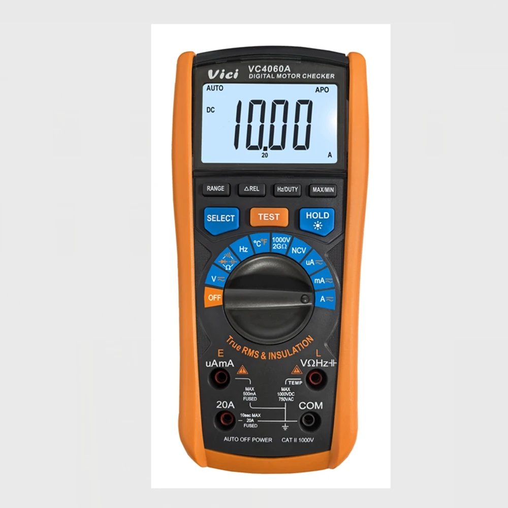 2000 Ohm Digital Insulation Resistance Tester 1000V NCV True RMS AC DC Multimeter Diode Motor Check Clips Data Hold Alarm