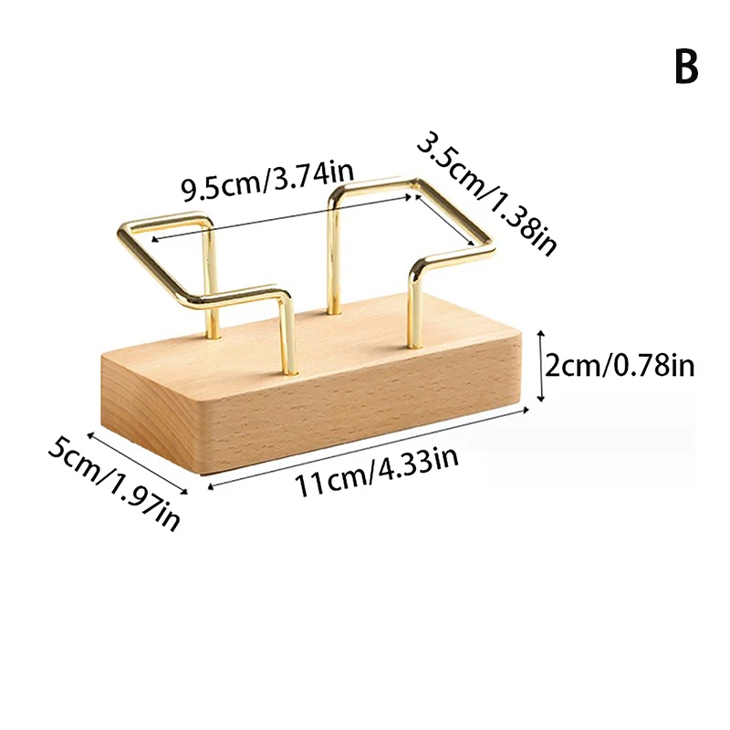 Wooden Business Card Holder Organizer - Office Desk Display Stand & Memo Counter Accessory