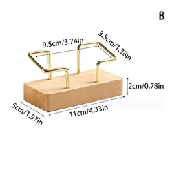 Wooden Business Card Holder Organizer - Office Desk Display Stand & Memo Counter Accessory (B)