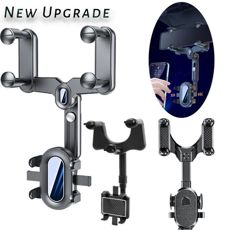 Mobile Phone Holder Car Rearview Mirror Retractable Mirror Rearview