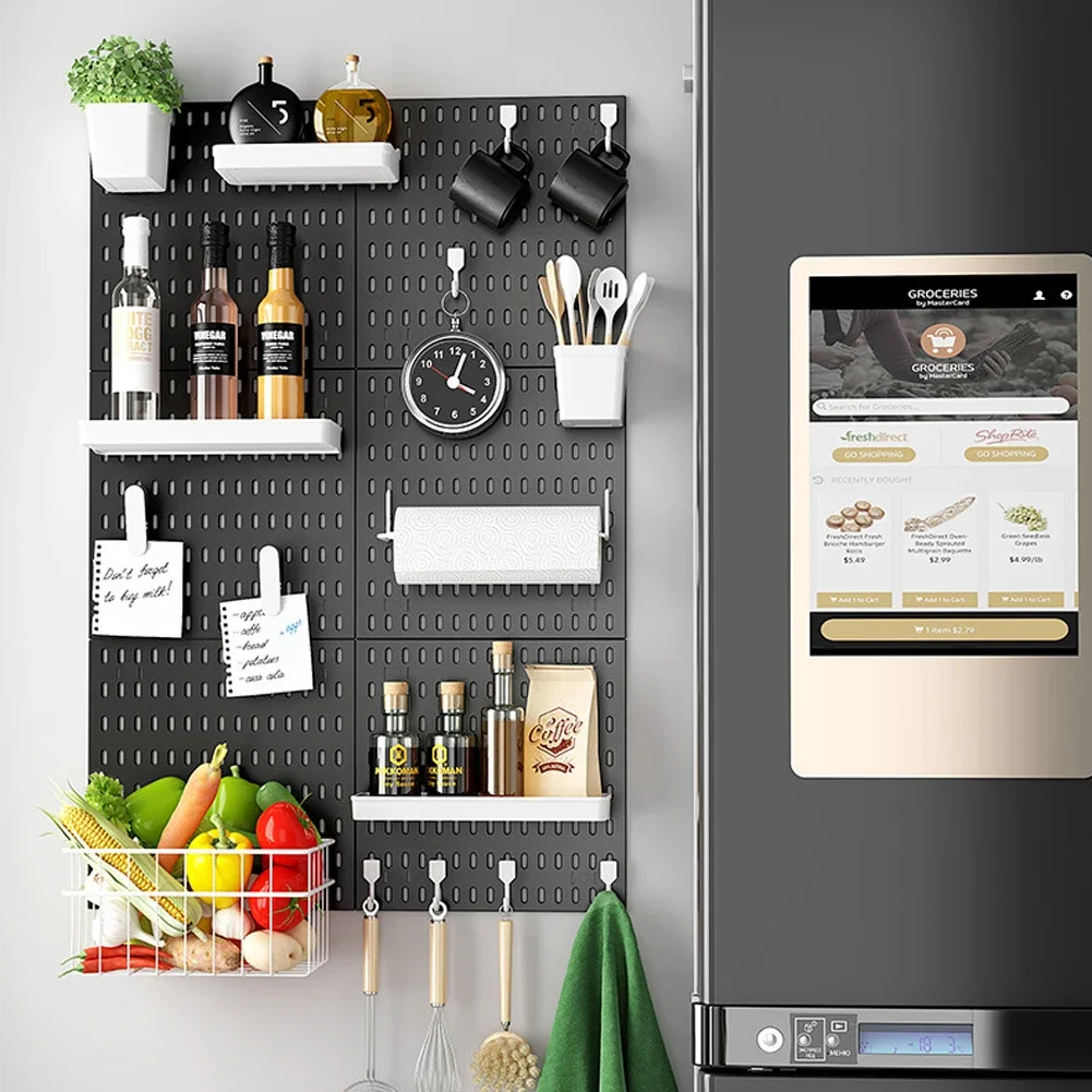 Versatile Wall-Mounted Pegboard Organizer for Home and Office Storage