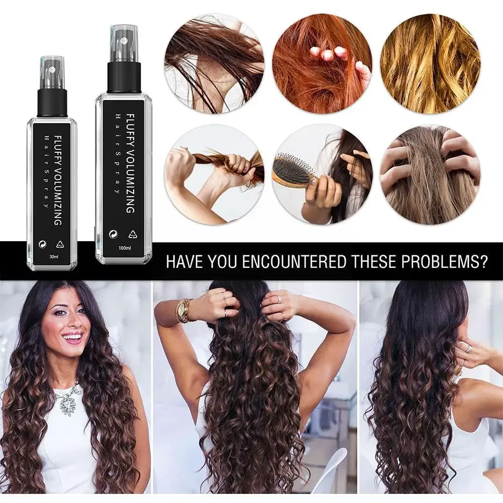 스프레이 Fluffy Volumizing Hair Spray Super Large Capacity Magic Hair Thickening Styling Mist Spray Gel Gel Professional