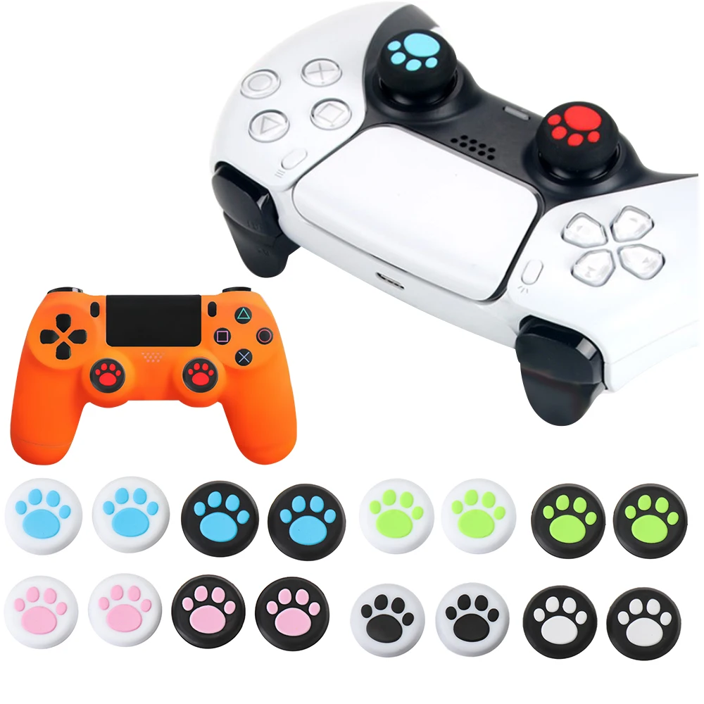 4 Pcs Silicone Analog Thumb Sticks Grips Per Sony Playstation 5 Ps4 3 Slim Pro Controller Caps Cover Per Xbox One X S