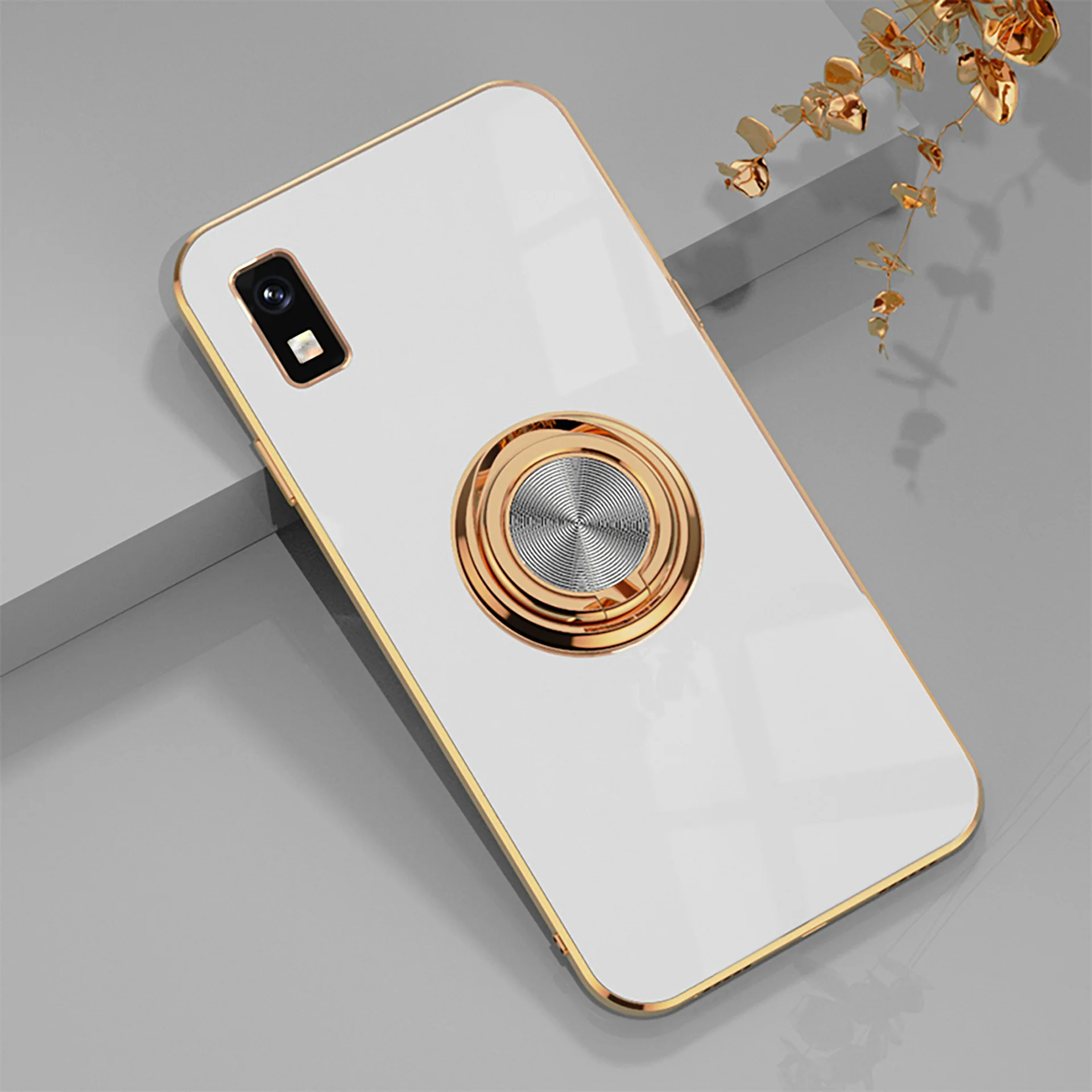 Luxury Ring Plating Magnetic Case – Fashion Soft TPU Anti-Knock Cover