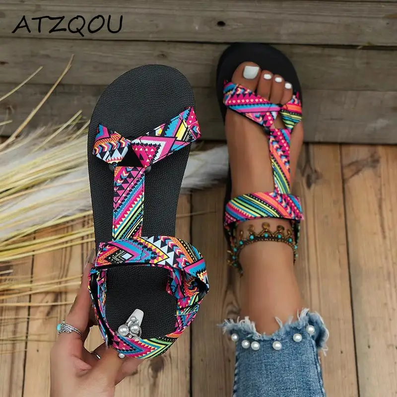 Flat-Sandals-Women-s-Shoes-Summer-Beach-Shoes-Outdoor-Platform-Dot ...