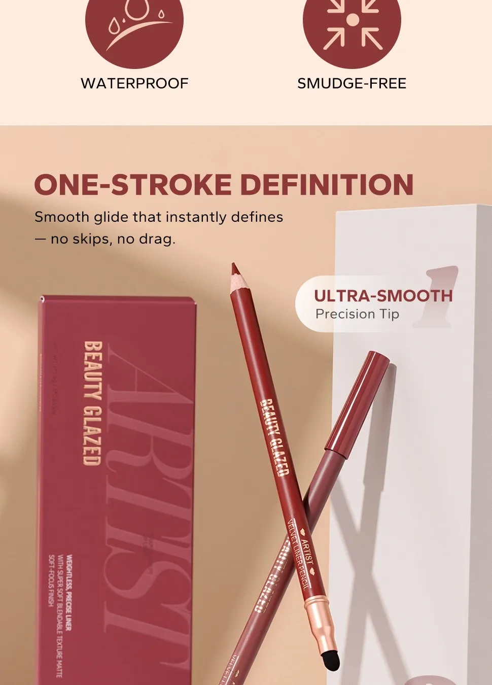 Description Picture 4 of itemBlack Green Lip Liner Pencil Matte Velvet Nude Red Brown Contour Tint Lipstick Creamy Tint Waterproof Slim Lip Liner Makeup