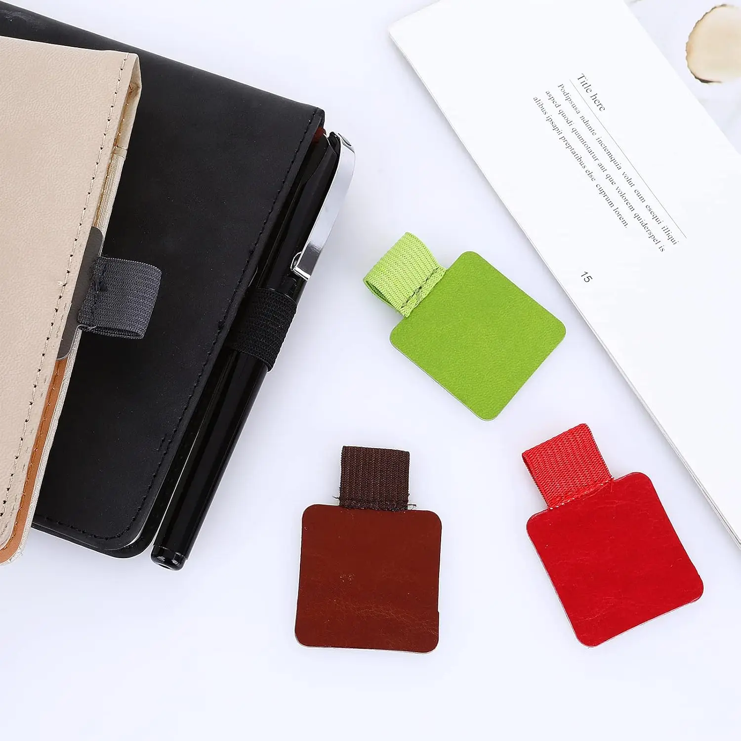 Self-adhesive Pen Holder Elastic Leather Pencil Loop Holders for IPad Case Ipencil Notebooks Laptop PU Stylus Pencil Stand Clip pen holder pen and brush holder pen loop pen clip