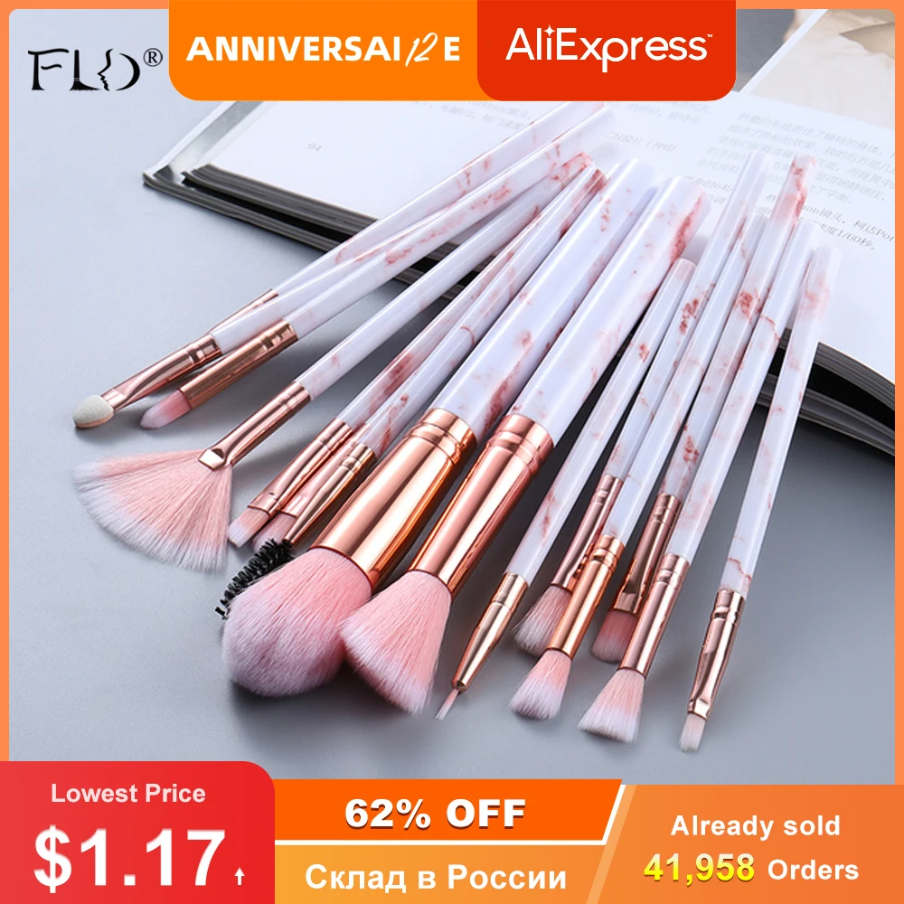 FLD 5/15Pcs Makeup Brushes Tool Set Cosmetic Powder Eye Shadow Foundation Blush Blending Beauty Make Up Brush Maquiagem