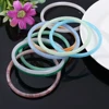 Elegant Imitation Jade Solid Color Jingle Bangles Retro Simple Glass Bracelet Femme Fashion Women's Casual China Jewelry Gifts 4