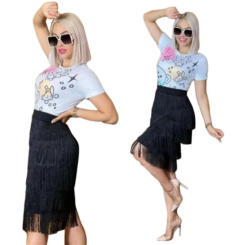 Women's Sexy Dance Skirt Performance Latin Dance Solid High Waist Fringe Slim Pack Hip Skirt Party Cocktail Club Summer New 2022 the metronomicon slay the dance floor the metronomicon chiptune challenge pack 1