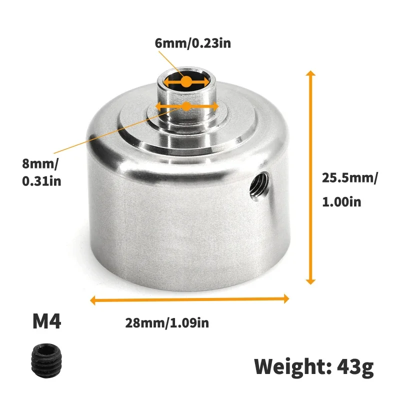 

RC Car Differential Housing Stainless Steel Parts for TEKNO MT410 ET48.3 410.3 RZ013 RC Car DIY Upgrade Accessories Replacement