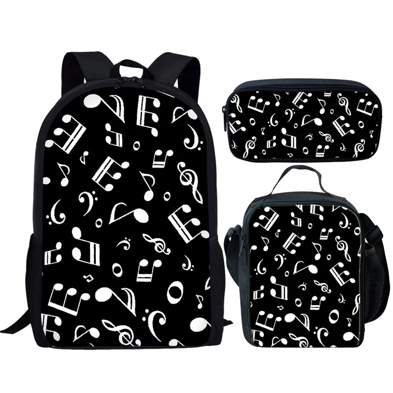 

3pcs/set Music Note Backpack Kids School Bags Boys Girls Primary Schoolbag Students Suit Backpacks Mochila escolar