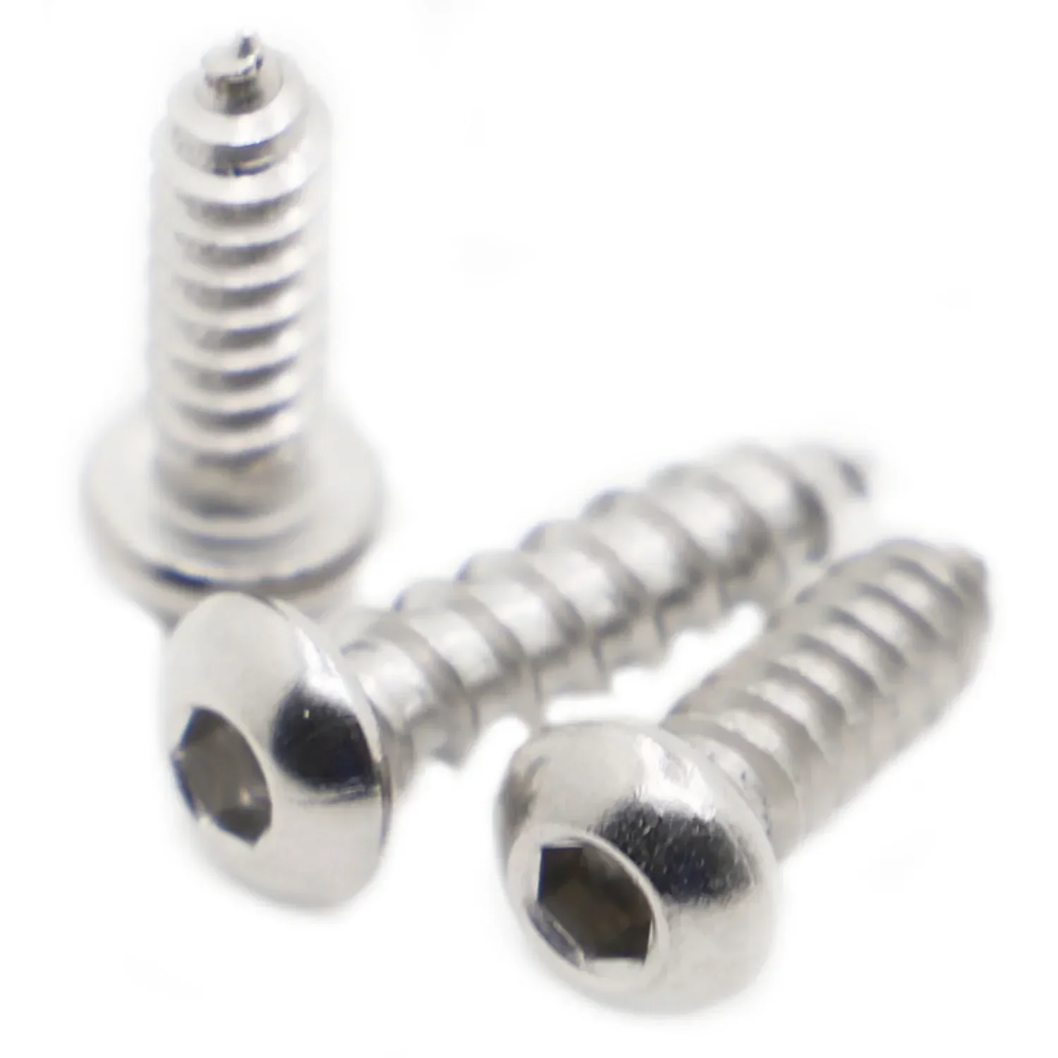 5-50pcs M2 M2.5 M3 M4 M5 M6 304 스테인레스 스틸 팬 둥근 머리 육각형 소켓 셀프 태핑 나사 나무 나사