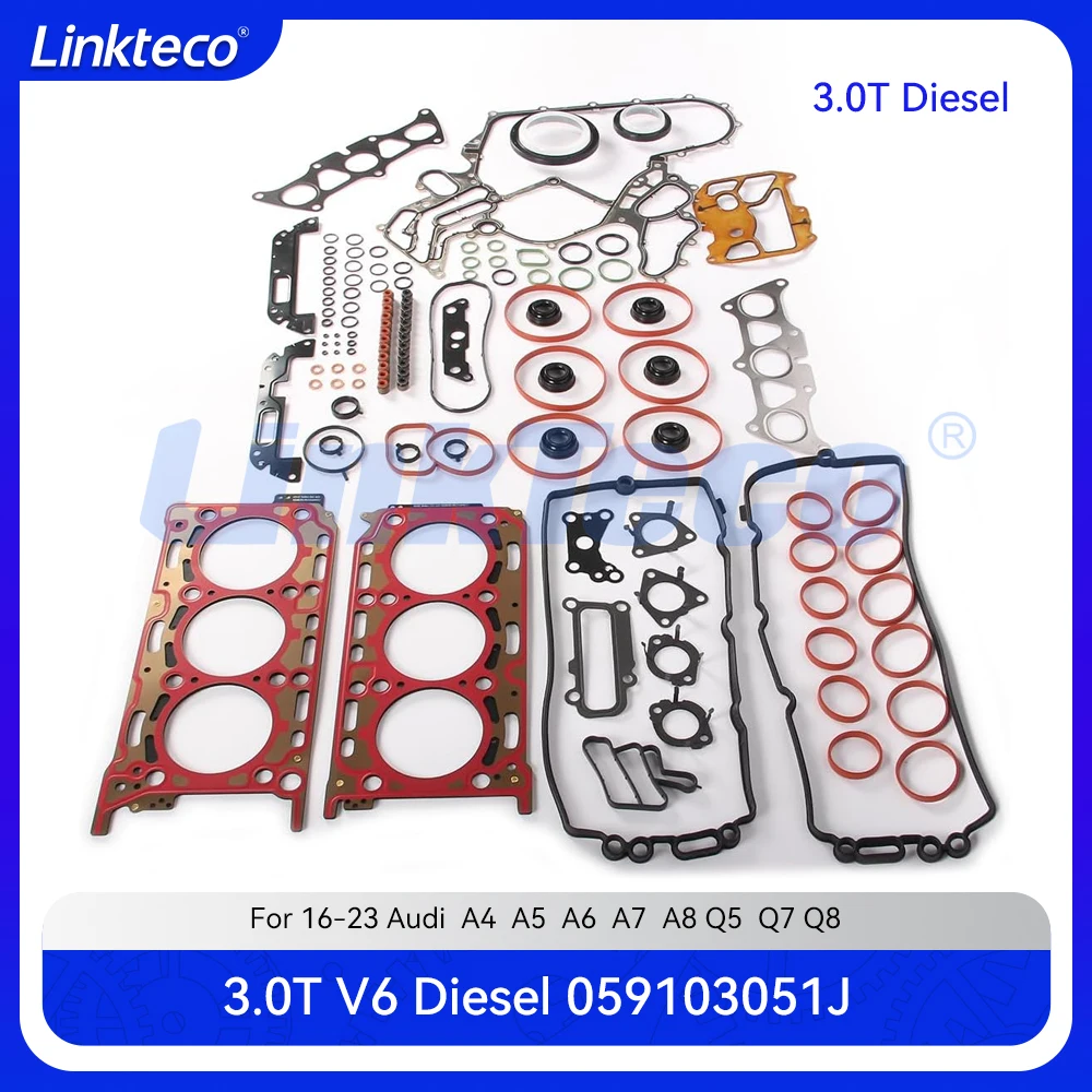 Engine Cylinder Head Full Gasket Fit 3.0 T L V6 Diesel CRT CSW CTC DDX For 16-23 Audi A4 A5 A6 A7 A8 Q5 Q7 Q8 VW Amarok Touareg
