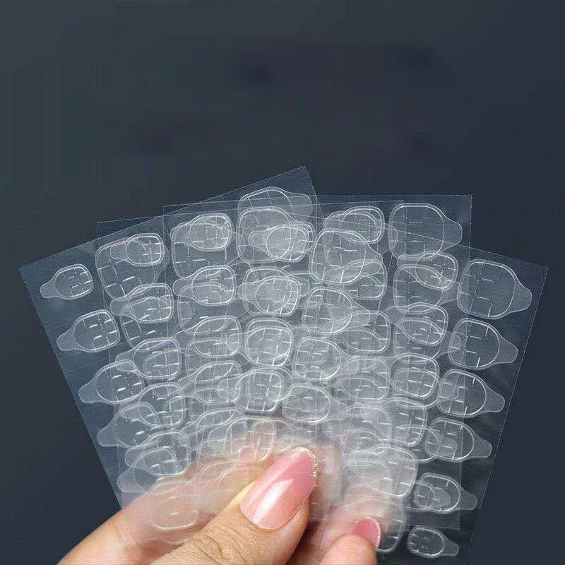 Nail Jelly Glue Double Sided False Nail Art Adhesive Tape Glue Sticker Nails Fake Press on Nails Coffin 1-10sheet fake nails false nails jelly glue false nail glue