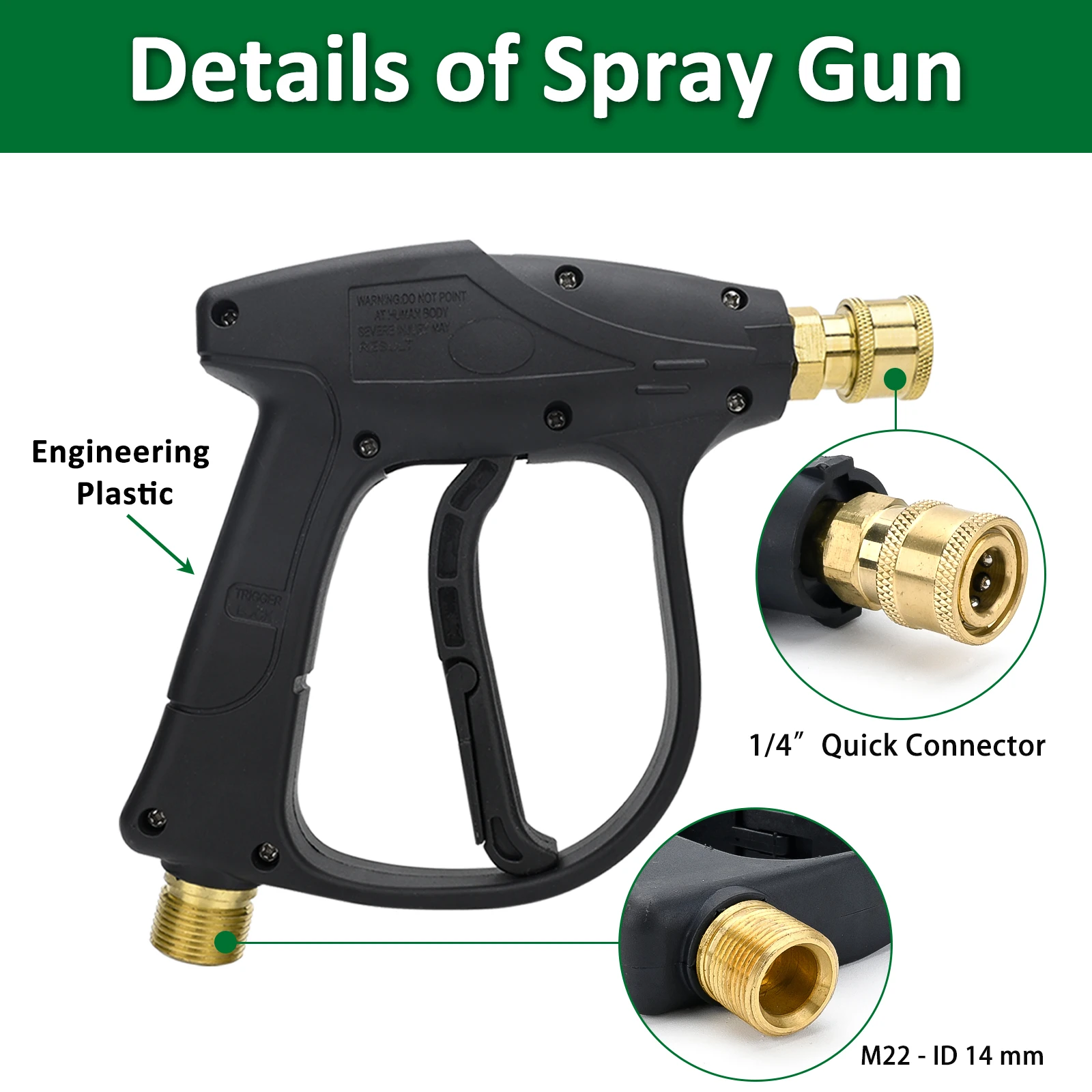 Pressure Washer Water Gun for Car Cleaning Hose Connector For Karcher Nilfisk Parkside Bocsh Quick connector nozzles 2