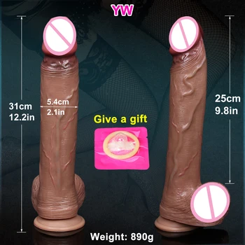 Huge 11Inch Skin Feel Realistic Glans Dildo Adult Sex Toy for Women Soft Double Silicone Masturbators Penis Big Suction Cup Dick 3