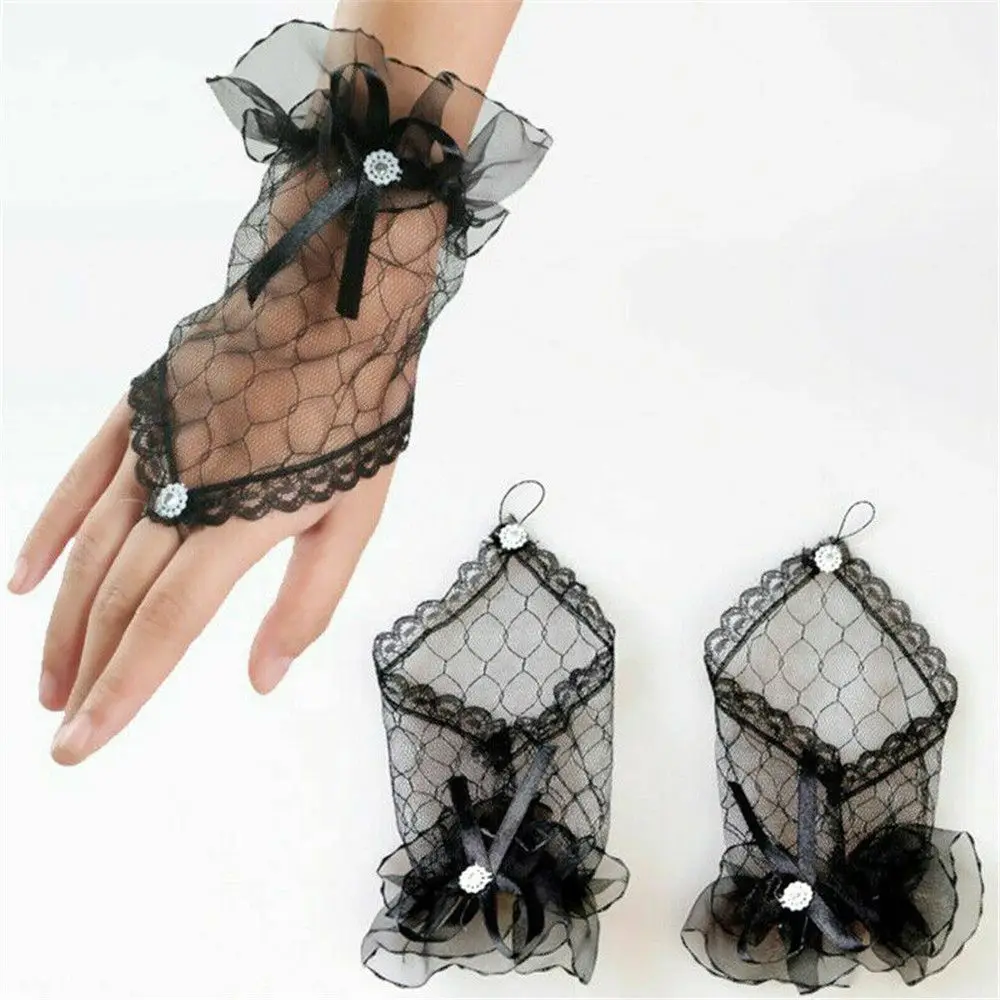 

Bride Party Anime Rocky Short Lace Gloves Mittens Cosplay Gloves