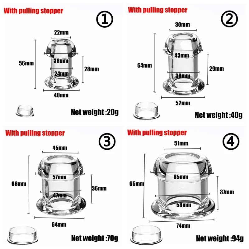 Hohlspekulum Spähen Analkugeln Buttplug mit Stopper Expander Tunnel transparent Anus Dilatation Erwachsene Frauen Männer Homosexuell 1