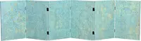 Red Lantern 2 Ft. Short Double Sided Voice Of The Sky Canvas Folding Screen 6 Panel Freestanding Partition And Separator For 1