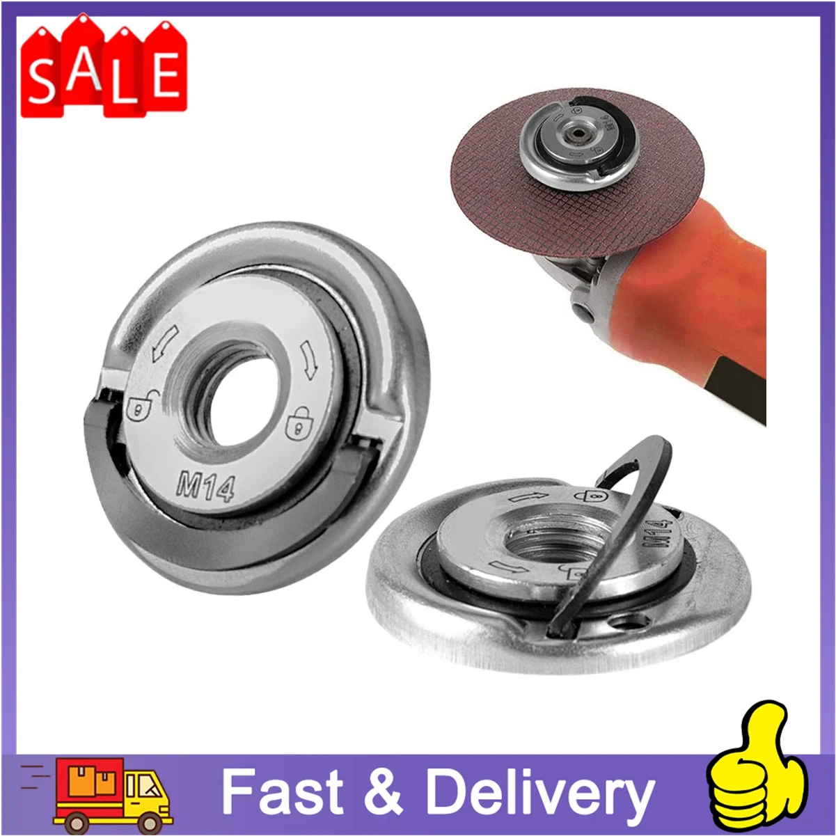 Quick Release Flange Nut M14 Thread Angle Grinder Release Locking Nut Pressing Plate For Angle Grinder Clamping Flange Accessory hexagon flange nut pressure plate for angle grinder 100 type disc quick change locking nut quick release angle grinder accessory